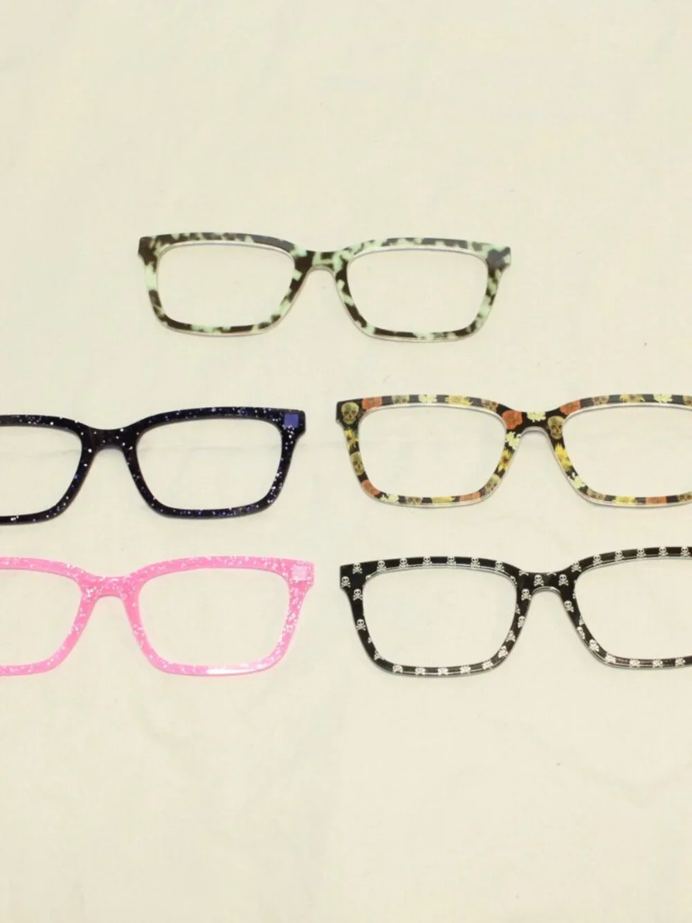 Pair Eyewear Set of 5 Multicolor - Skulls/Sparkle -Genuine LARKIN Frame Toppers